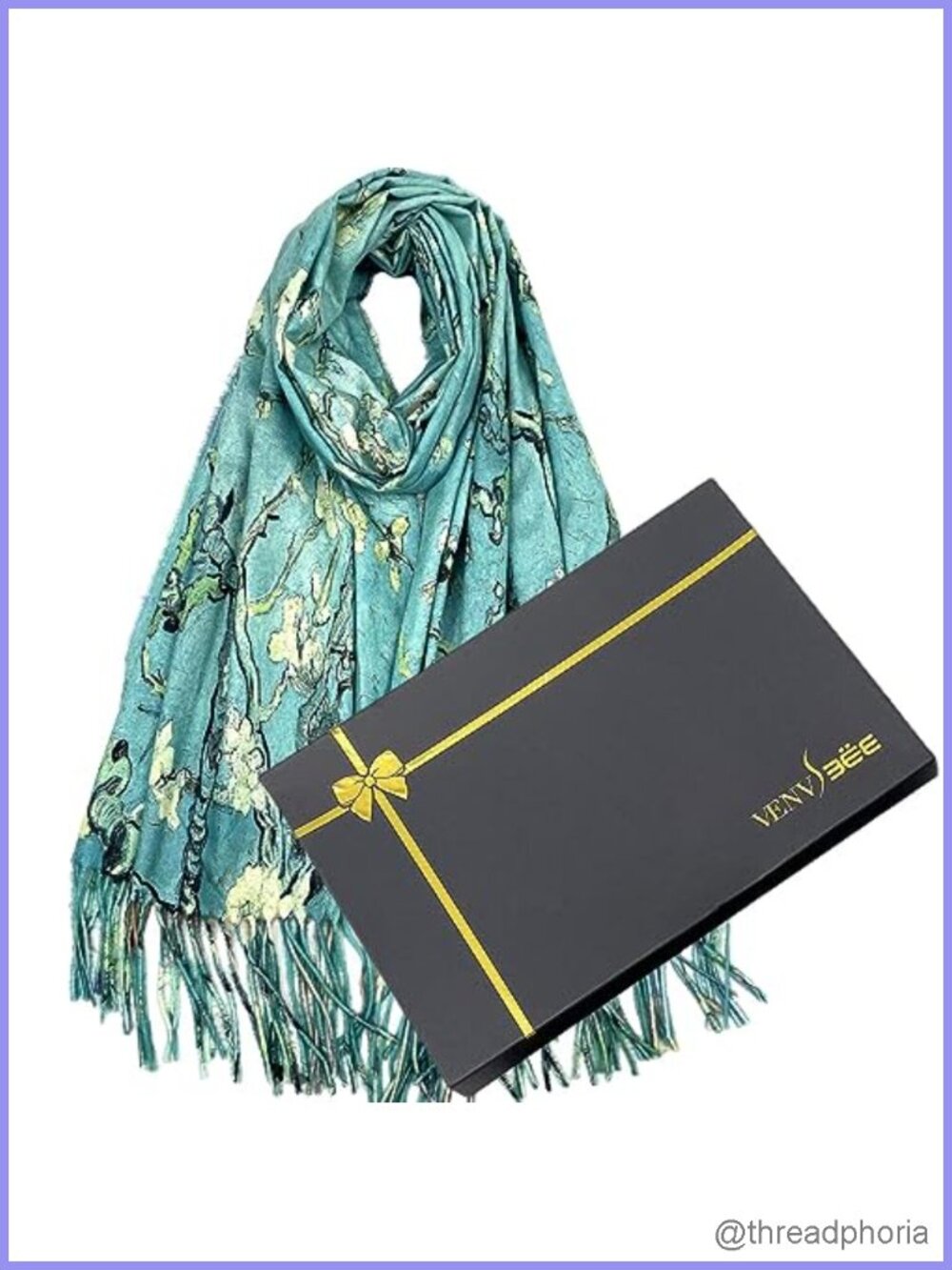 Van Gogh Art Scarf Reversible Soft Shawl Wrap Pashmina in Gift Box